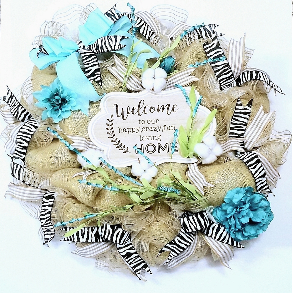 Welcome Wreath - Oversized Durable Turquoise Trending!